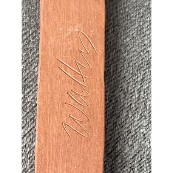 Ceramic Decorative Cross Crimson Glaze Signed - Wall Hanging 11”x7” - Picture 3 of 3